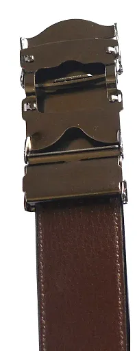 Sunshopping men's brown and black synthetic leather auto lock buckle belt combo (FDR_TB_ARM_155)-thumb3