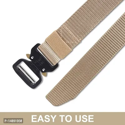 Sunshopping Men's Nylon woven fabric Belt,Hole free Nylon Belt (BAG-1-BL) (Free Size, Cream)-thumb5