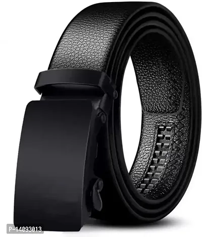 Sunshopping Men's Formal PU Leather Black Autolock Grip Belt (HTP-1-BL) (Free Size, Black-2)