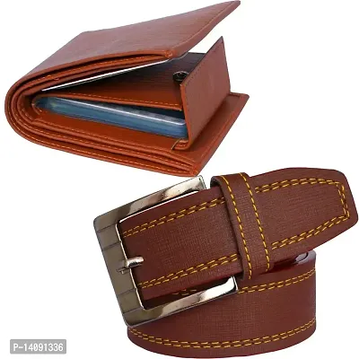 Sunshopping Men's Formal  Casual PU Leather Belt  Wallet Combo (XCBN)-thumb0