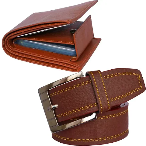 Sunshopping Men's Formal & Casual PU Leather Belt & Wallet Combo (XCBN)