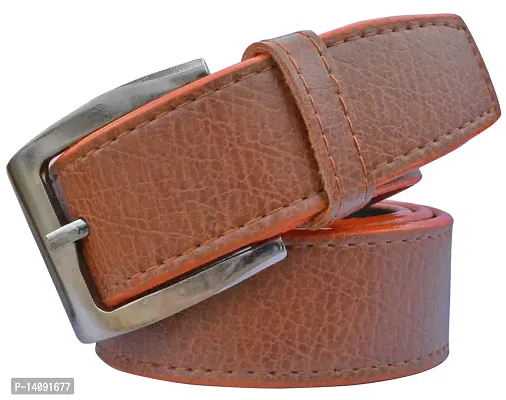 Sunshopping Men's Tan Synthetic Leather Belt With Tan Wallet Combo-thumb2