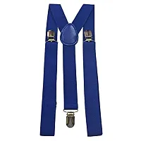 WHOLESOME DEAL unisex red and black stretchable suspender with bow combo(susbw001) (Royal Blue And Black)-thumb3