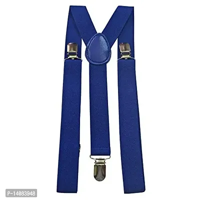 WHOLESOME DEAL unisex red and black stretchable suspender with bow combo(susbw001) (Royal Blue And Black)-thumb4