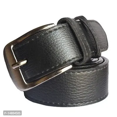 Sunshopping men's brown leather needle pin point buckle with black synthetic leather needle pin point buckle belts combo with black socks (r-226)-thumb3
