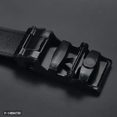 Sunshopping Men's Formal PU Leather Black Autolock Grip Belt (HTP-1-BL) (Free Size, Black-3)-thumb4