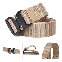 Sunshopping Men's Nylon woven fabric Belt,Hole free Nylon Belt (BAG-1-BL) (Free Size, Cream)-thumb1