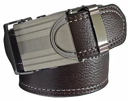 Sunshopping men's brown and black synthetic leather auto lock buckle belt combo (FDR_TB_ARM_155)-thumb1