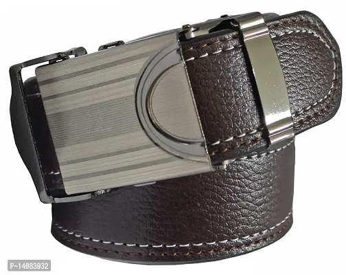 Sunshopping men's brown and black synthetic leather auto lock buckle belt combo (FDR_TB_ARM_155)-thumb2