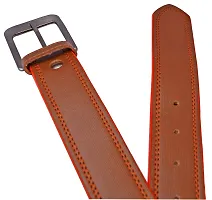 Sunshopping Men's Tan Synthetic Leather Belt With Tan Wallet Combo-thumb3
