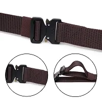 Sunshopping Men's Nylon woven fabric Belt,Hole free Nylon Belt (BAG-1-BL) (Free Size, Brown)-thumb2