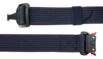 Sunshopping Men's Nylon woven fabric Belt,Hole free Nylon Belt (BAG-5-BL) (Free Size, Navy Blue)-thumb3