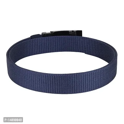 Sunshopping Men?s Causal Nylon Woven Fabric Auto-lock buckle Belt (BAG-78) (Free Size, Navy Blue)-thumb4