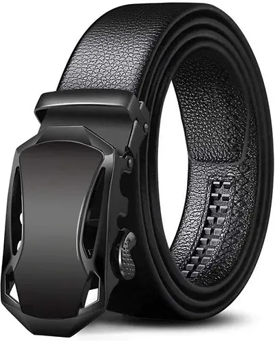 Sunshopping Men's Formal & Casual Black PU Leather Autolock Grip Belt (HTP-32)