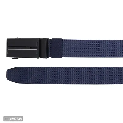 Sunshopping Men?s Causal Nylon Woven Fabric Auto-lock buckle Belt (BAG-78) (Free Size, Navy Blue)-thumb5