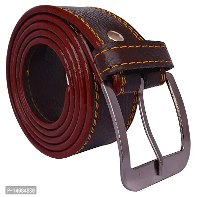 Sunshopping Men's Black And Brown Synthetic Leather Belt Combo-thumb2