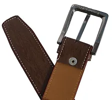 Sunshopping men's brown and black synthetic leather needle pin point buckle belt combo (FDR_TB_KRS_22-40)-thumb2