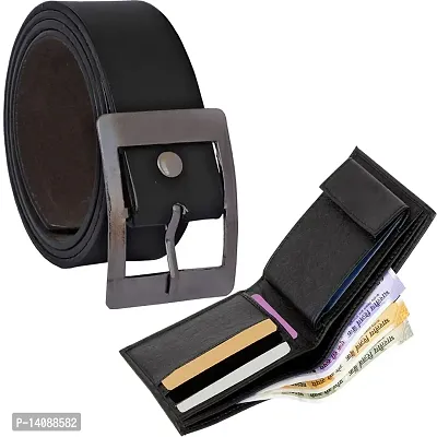 Sunshopping Men's Formal  Casual PU Leather Belt  Wallet Combo-thumb0