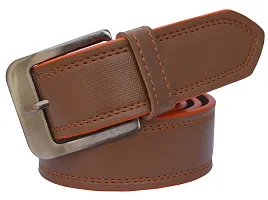 Sunshopping Men's Tan Synthetic Leather Belt With Tan Wallet Combo-thumb1