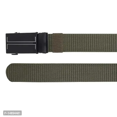 Sunshopping Men?s Causal Nylon Woven Fabric Auto-lock buckle Belt (BAG-78) (Free Size, Green)-thumb5