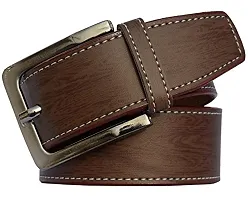 Sunshopping men's brown and black synthetic leather needle pin point buckle belt combo (FDR_TB_KRS_22-40)-thumb1