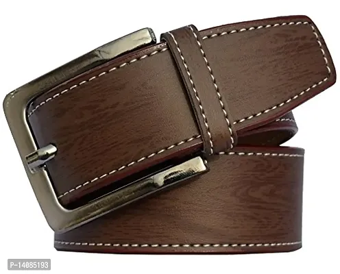 Sunshopping men's brown and black synthetic leather needle pin point buckle belt combo (FDR_TB_KRS_22-40)-thumb2