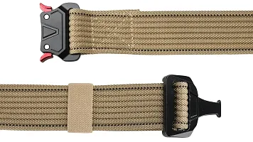 Sunshopping Men's Nylon woven fabric Belt,Hole free Nylon Belt (BAG-5-BL) (Free Size, Beige)-thumb4