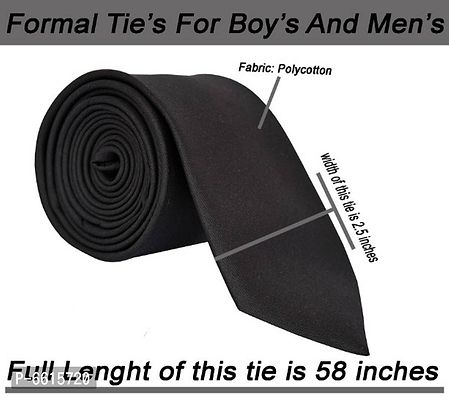 Loopa Mens and Womens Black Solid Tie-thumb0