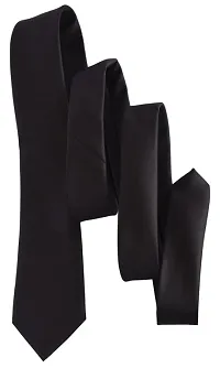Loopa Mens and Womens Black Solid Tie-thumb2