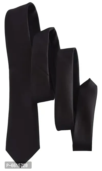 Loopa Mens and Womens Black Solid Tie-thumb3