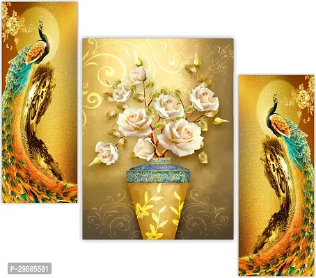 Set of Three Framed Wall Painting for Home Decoration-thumb0