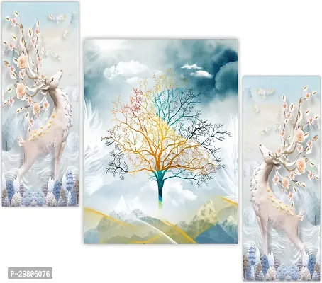 Set of Three Framed Wall Painting for Home Decoration-thumb0