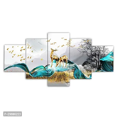 Set of Five Framed Wall Painting for Home Decoration-thumb0