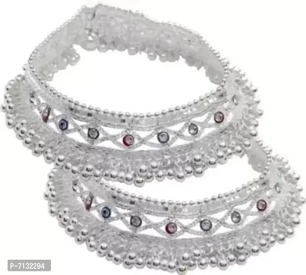 stylish womens anklet in silver (PAYAL) silver anklet-thumb0