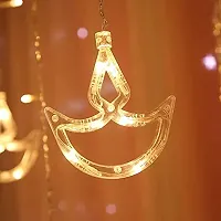 Decorative Diya Diwali Light Curtain, String Lights with 12 Hanging Diyas, 8 Flashing Modes - 2.5 Meter (1 Curtain) 138 LED, Diwali Decorative Light, Decorative Curtain LED Light-thumb1