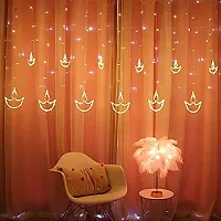 Decorative Diya Diwali Light Curtain, String Lights with 12 Hanging Diyas, 8 Flashing Modes - 2.5 Meter (1 Curtain) 138 LED, Diwali Decorative Light, Decorative Curtain LED Light-thumb2