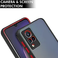 MOBIKTC Back Cover for Vivo V21 5G Smoke Series Translucent Shock-Proof Smooth Rubberized Matte Hard Back Case Cover with Camera Protection [Green]-thumb4