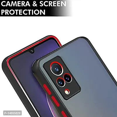 MOBIKTC Back Cover for Vivo V21 5G Smoke Series Translucent Shock-Proof Smooth Rubberized Matte Hard Back Case Cover with Camera Protection [Green]-thumb5