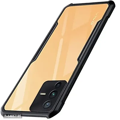 MOBIKTC Vivo V23 Pro 5G Back Cover | Crystal Clear Transparent Back | Ultra Hyrbid | Full Camera Protection | Raised Edge with 360 Degree Protection | Bumper Back Case for Vivo V23 Pro 5G (Black)