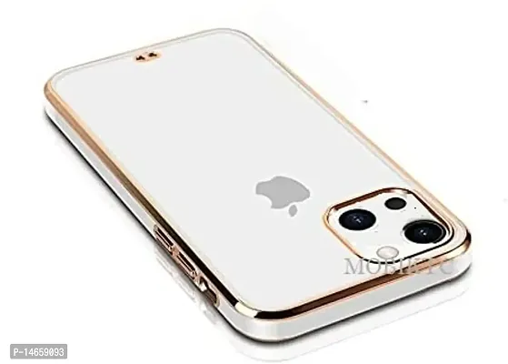 MOBIKTC Chrome Back Cover Compatible for iPhone 13 -[Gold White]