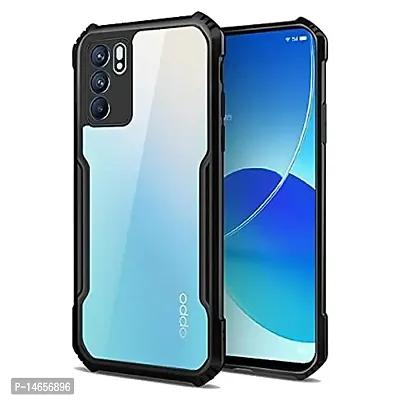 MOBIKTC for Oppo Reno 6 Pro 5G Back Cover Case | Shockproof Crystal Clear 360 Degree Protection | Protective Design | Transparent Back Cover Case for oppo reno 6 pro 5g (Black Bumper)