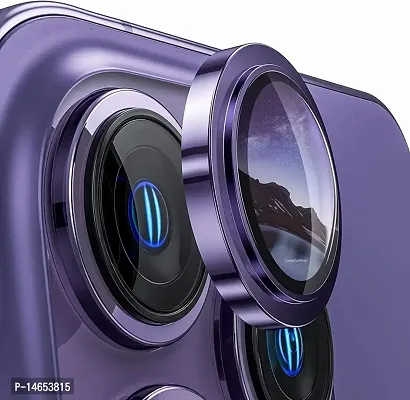 MOBIKTC Camera Lens Protector for iPhone 14 Pro/iPhone 14 Pro Max (3-Pack) 9H Tempered Glass Camera Cover Screen Protector Metal Individual Ring-Purple-thumb0