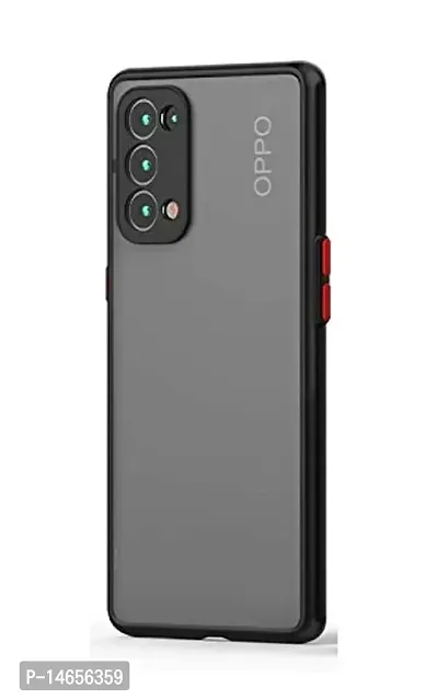 MOBIKTC Smoke Back Cover for Oppo Reno 5 Pro Smoke Series Translucent Shock-Proof Smooth Rubberized Matte Hard Back Case Cover with Camera Protection [Black]