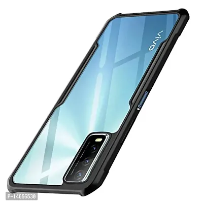 MOBIKTC for Vivo Y20 Back Cover Case [Shockproof Crystal Clear | 360 Degree Protection | Protective Design | Transparent] Back Cover Vivo Y20 (Black Bumper)