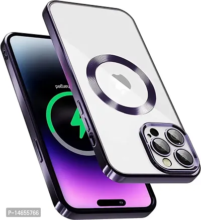 MOBIKTC Clear Case for iPhone 13 Pro Max Soft Shockproof CD Chrome Clear Back Cover Slim Phone Case-Purple