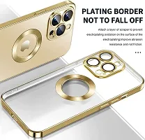 MOBIKTC Latest New Clear Silicone Case for iPhone 13 Pro | Soft TPU Electro-Plating Bumper | Microfiber Lining Shockproof Full-Body Cover Case for iPhone 13 Pro (Gold)-thumb3