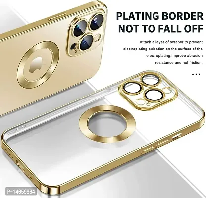 MOBIKTC Latest New Clear Silicone Case for iPhone 13 Pro | Soft TPU Electro-Plating Bumper | Microfiber Lining Shockproof Full-Body Cover Case for iPhone 13 Pro (Gold)-thumb4