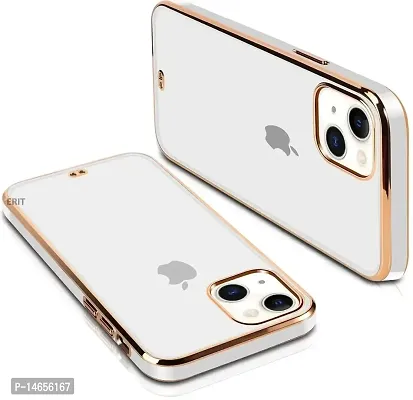 MOBIKTC New Chrome Back Case Cover for iPhone 13 Mini Clear Slim Soft Silicone Transparent Case Electroplating Camera Protective Film Shockproof Soft Cover (for Apple iPhone 13 Mini (White