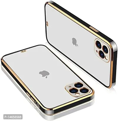 MOBIKTC Chrome Case Cover for iPhone 11 Pro Electroplated Transaparent TPU Back Case Cover (Black)