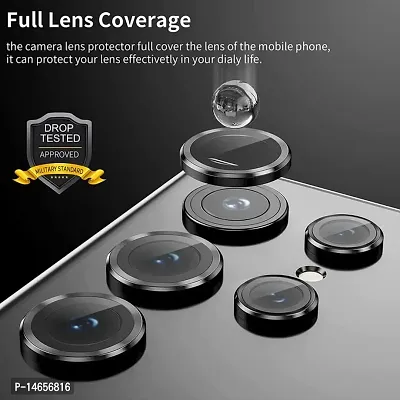 MOBIKTC for Samsung Galaxy S22 Ultra 5G Camera Lens Protector (SET OF 5) Alloy Metal Ring Cover-(Black)-thumb2